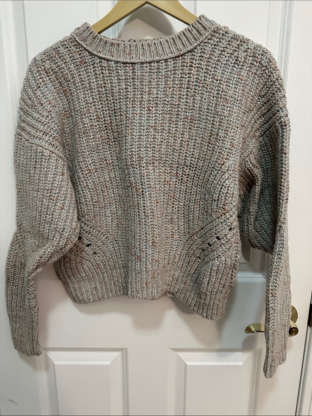 Speckled Crewneck Sweater in Oatmeal - Women's Knit Pullover